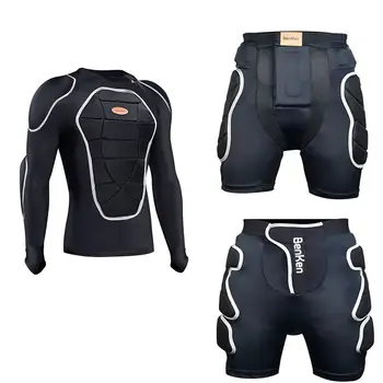 BenKen Ganzkörperaufkleber, Rückenstütze, stoßfest, Motorrad-Rüstung, Brust, Schulterpolster, Ellenbogenjacke, Snowboard-Schutzausrüstung