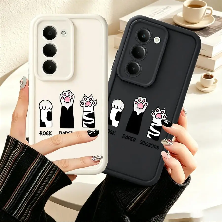 Case for Samsung Galaxy A35 A36 A15 A16 A23 A51 A73 A56 A26 A32 A12 A13 A53 A54 A34 A71 A72 Phone Cover Cat Paw Funny