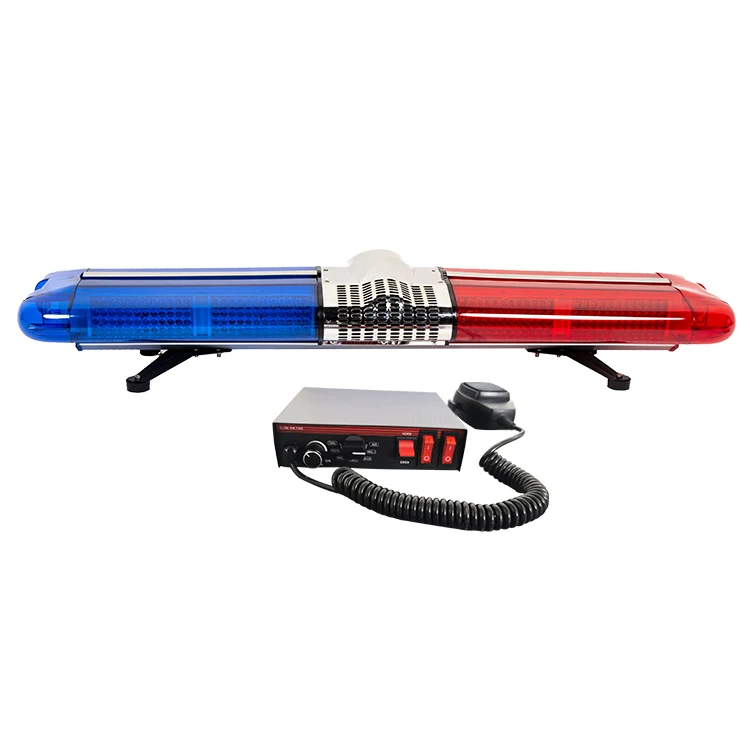 

12V 24V LED Red Blue Rotating Light Bar for Ambulance Flashing Emergency Lights with Siren Alarm for Cars Fire Rescue Vehicles