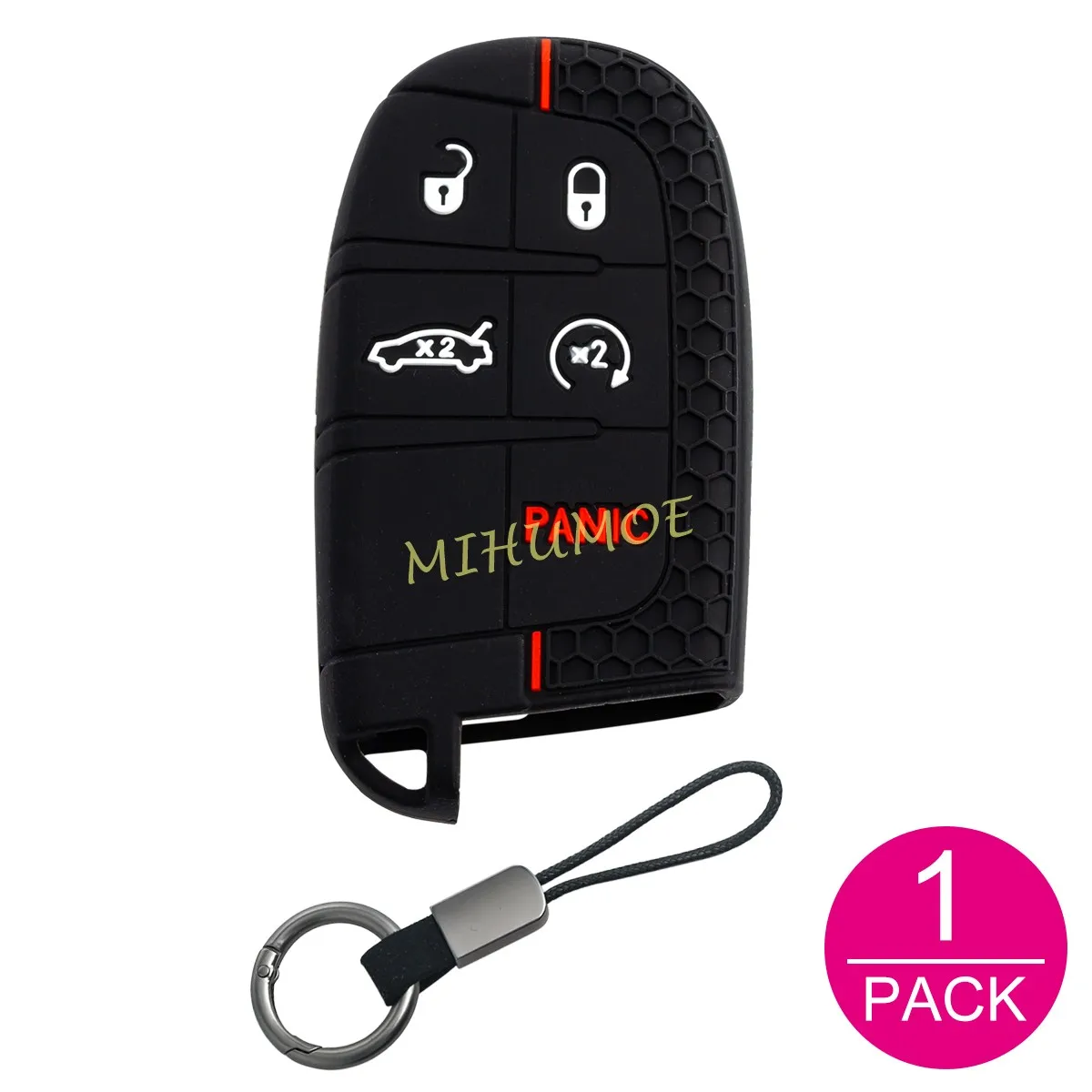 Siliconen Auto Afstandsbediening Sleutel Case Cover Chain Voor Jeep Renegade Kompas Grand Cherokee Chrysler 300C Dodge Journey Charger Challenger