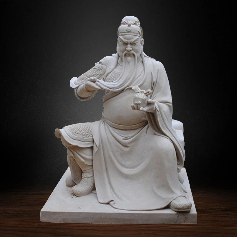 Resin fiberglass Buddha statue painted Guan Gong statue pure handmade sculpture clay sculpture ornament