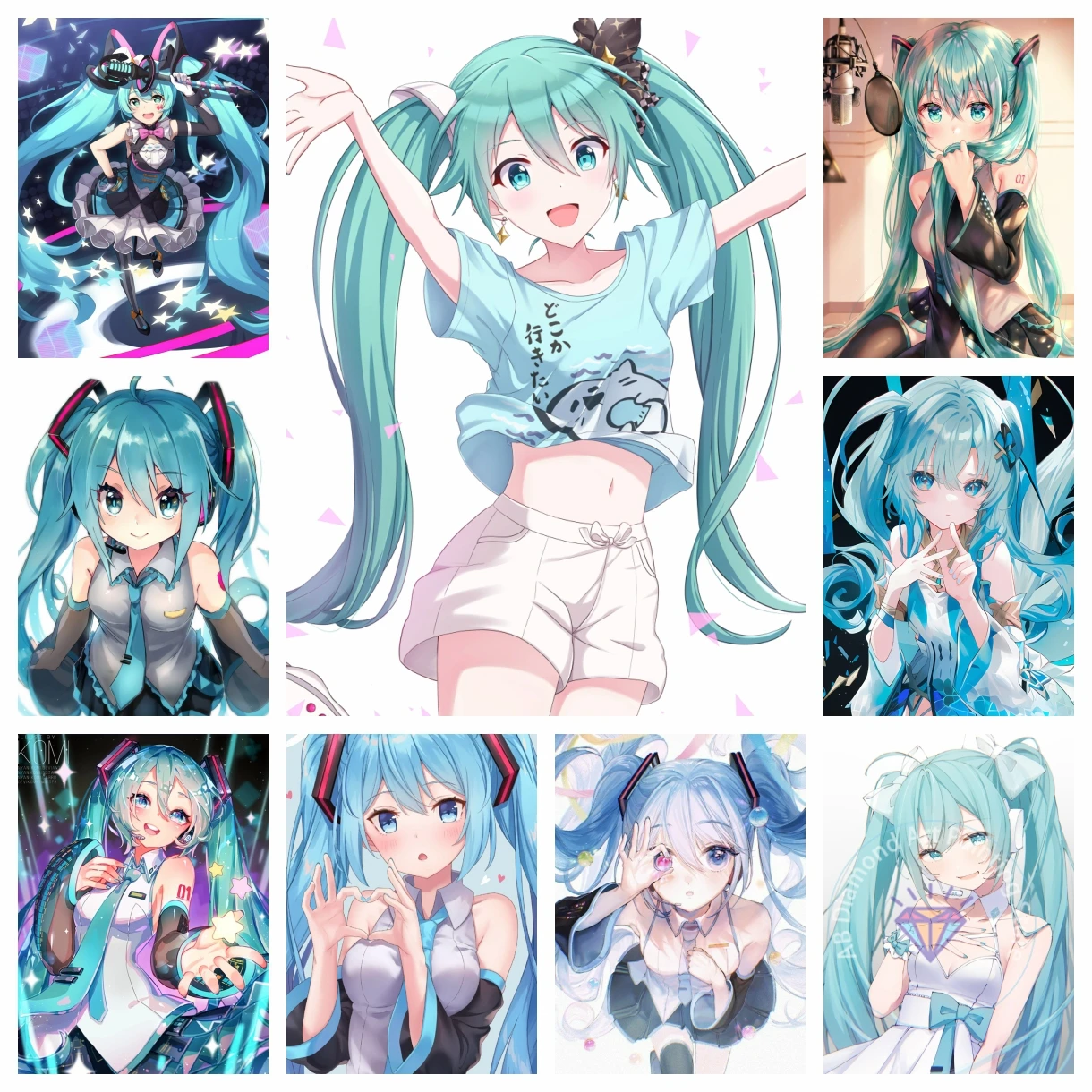 

Japanese Anime Singer Miku 5D DIY AB Diamond Painting Mosaic Art Embroidery Cartoon Girl Handmade Cross Stitch Home Decor Gift