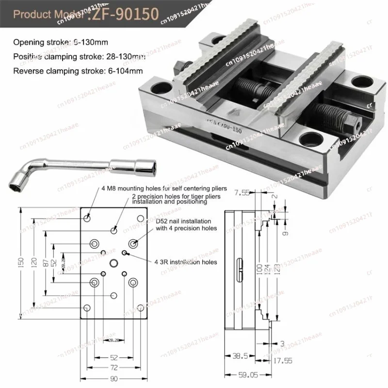 Suitable for CNC   Concentric Flat Mouth Pliers Multi Station Centering Fixture Flat Nose PliersZF-90150
