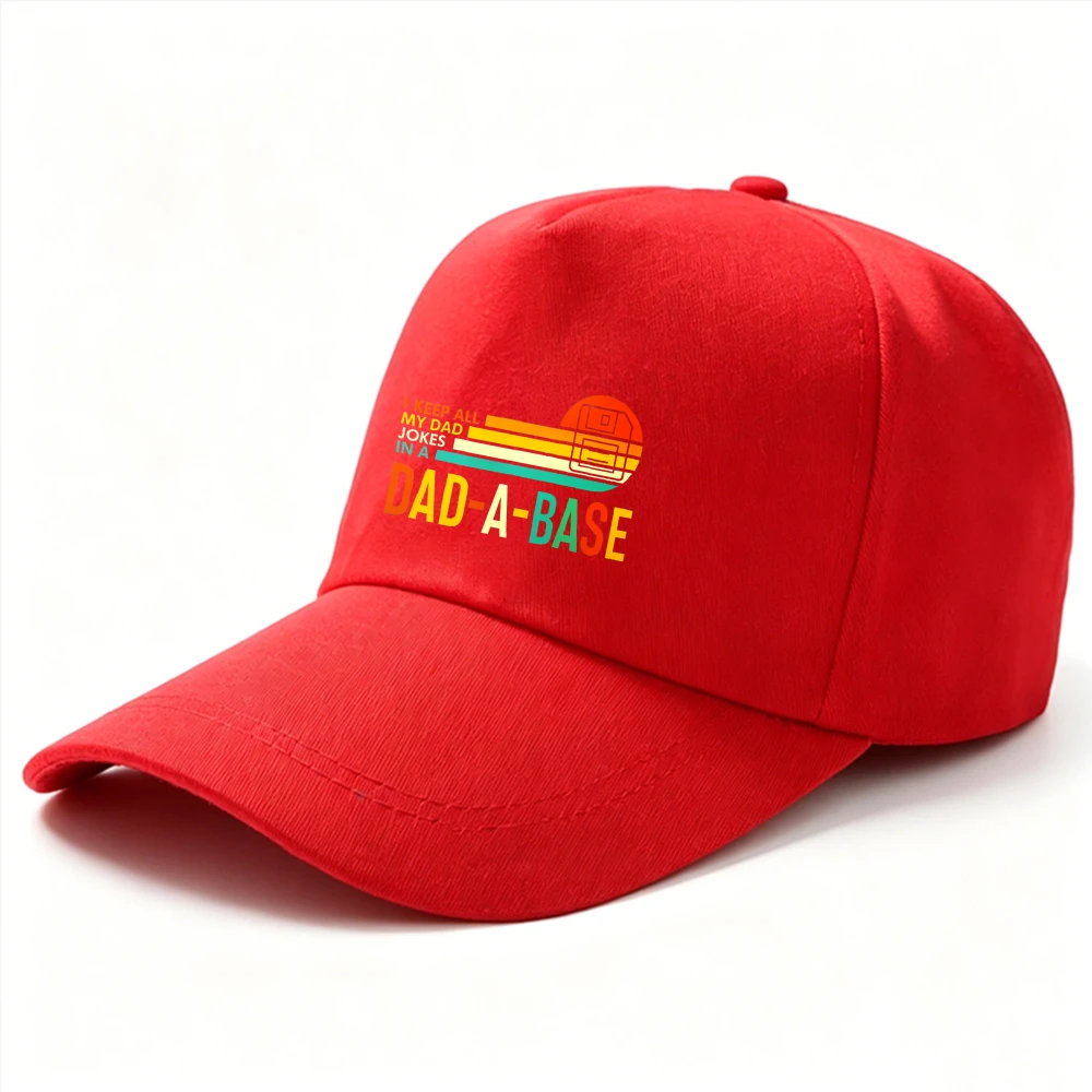 Funny Goods I Keep All My Dad Jokes in A Dad-A-Base Vintage Retro Dad Hat Dad Joke Pun Adjustable Baseball Cap Father’s Day Gift