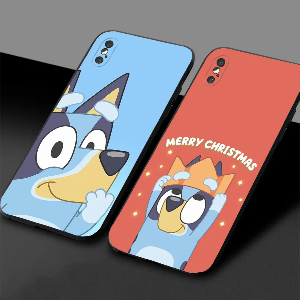 Cute B-Bluey-s D-Dog Cartoon Phone Case For Samsung S24,23,22,30,21,10,9,Ultra,Plus,Lite,FE,5G Black Soft Case