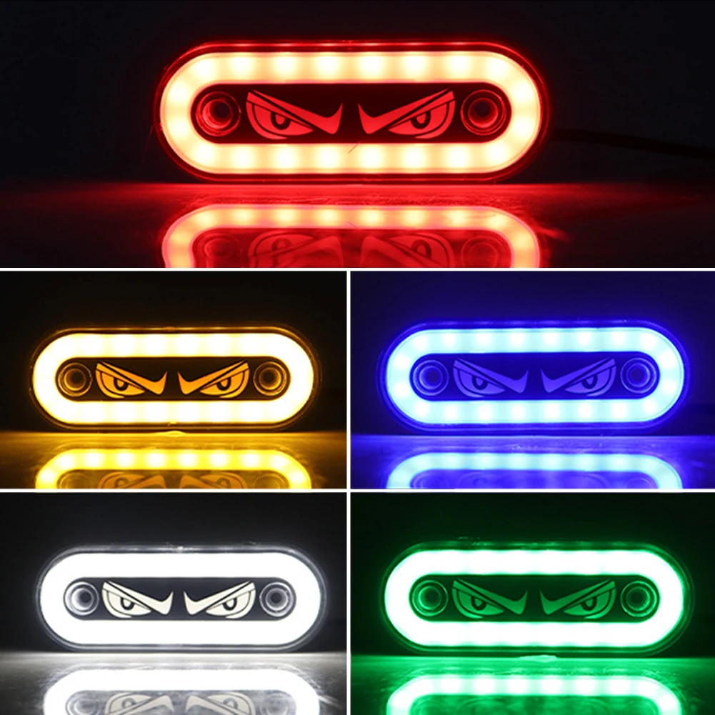 Auto LED Seite Marker Licht Lkw Umriss Lampe Schwanz Teufel Augen Licht Anhänger Traktor Lkw Warnung Parkplatz Lampe 12V 24V