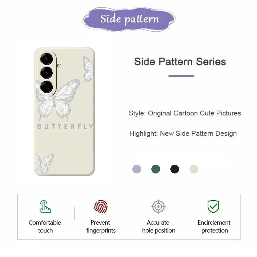 فراشة نمط قضية الهاتف لسامسونج A56 A55 A54 A53 A52 4G 5G A36 A26 A16 A06 A35 A25 A15 A34 A24 A14 A33 A32 A23 A13 غطاء