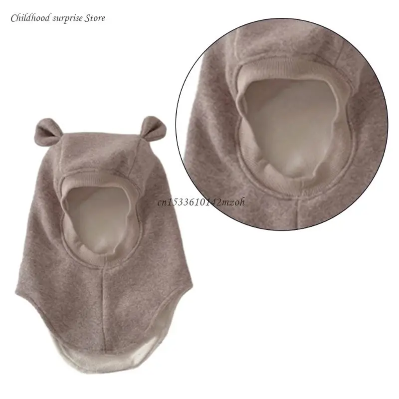 Baby Hooded Hat with Neck Warmer Function, Infant Beanie Autumn Winter Balaclava Breathable Pullover Hat Dropship