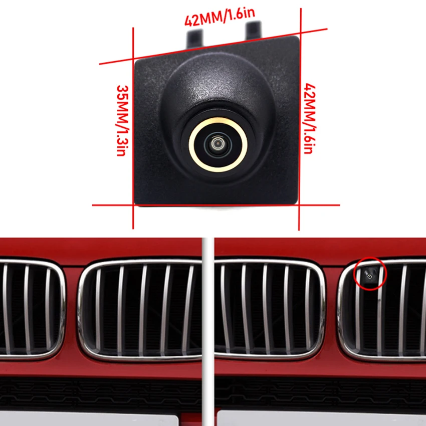 1080P AHD HD 1080P Car Front View Golden lens Waterproof High Quality Camera For BMW X3 X5 X4 2015 2016 2017 F25 G01 E70 F15 G05