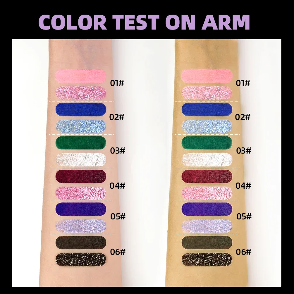 Qibest 6 cores dupla extremidade diamante glitter e rímel fosco duradouro colorido cílios rosa verde vermelho volumoso rimel