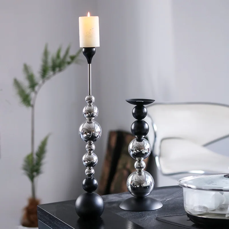 

Light Luxury High-end Metal Spherical Aromatherapy Candle Holder Model Room Hotel Art Designer Decoration Solid Wood Ornaments