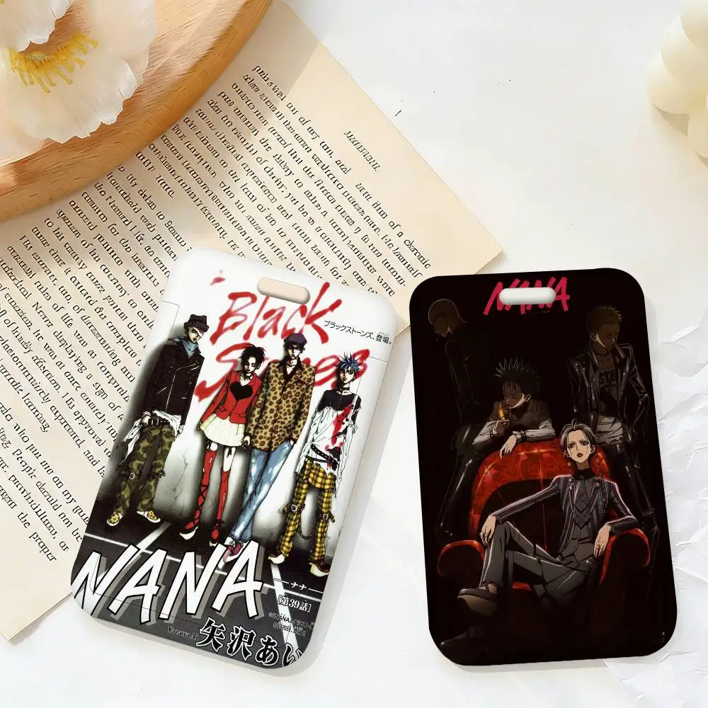 NAna Anime Black S-Stone Lanyard For Keys Chain Credit Card Cover Pass Charm Straps ID Badge Holder Key Accessories Gifts
