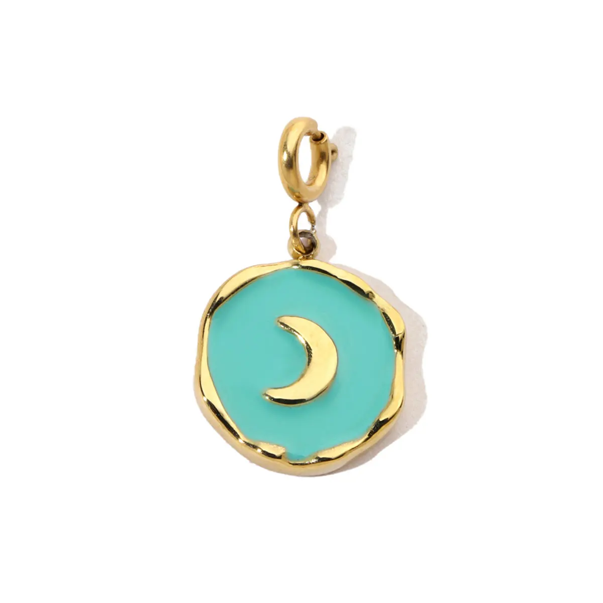 3Pcs/Lot Stainless Steel Star Flower Moon With Snap Hook Charms Natural Ston Pendants For DIY Making Jewelry Accessory Wholesale