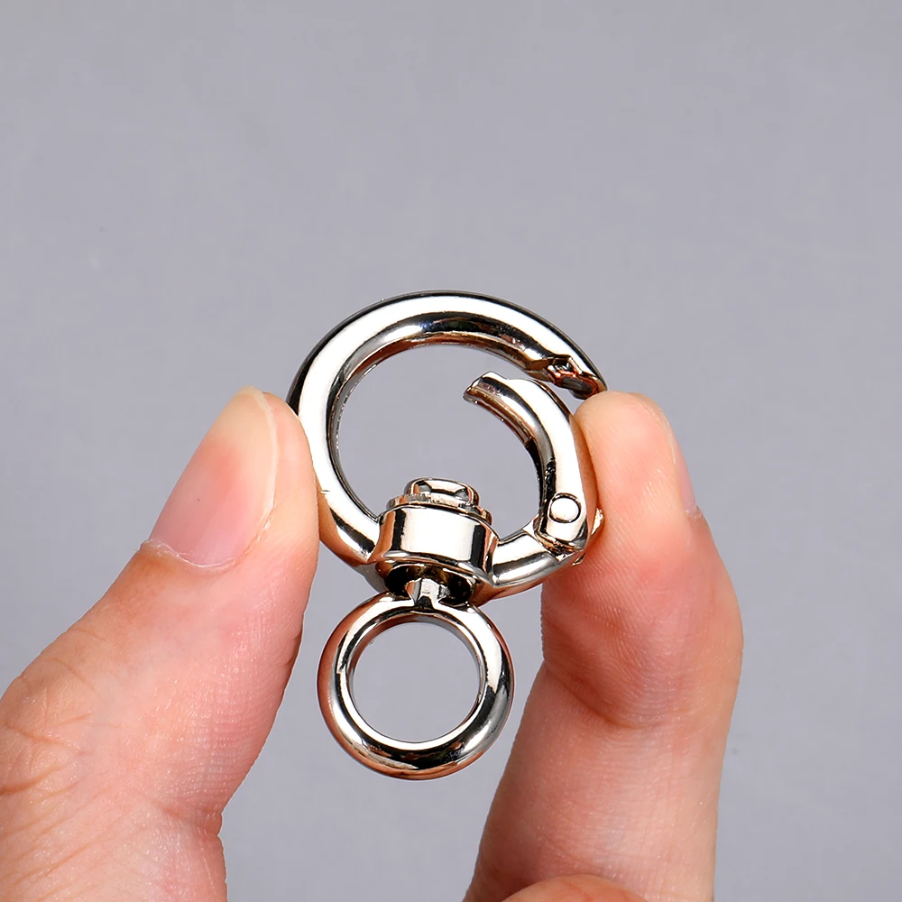 5pcs DIY Key Chain Accessories Zinc Alloy Clamp Carabiner Split Ring Keychain Rotating Keychains Lobster Lock Clip Spring Buckle