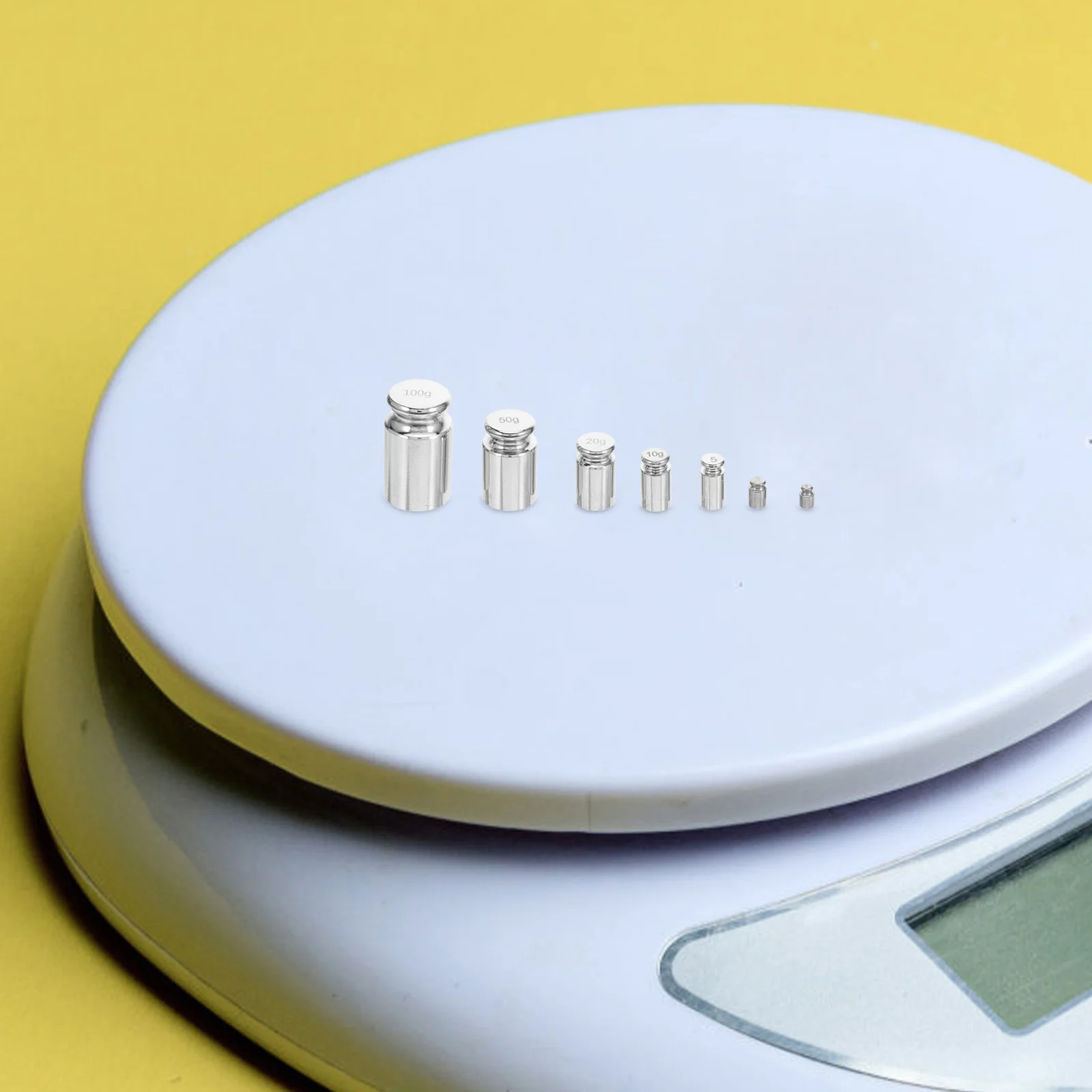 

7Pcs Calibration Weights Set 1g 2g 5G 10g 20g 50g 100g Steel Precision Weights for Jewelry Gram Scale