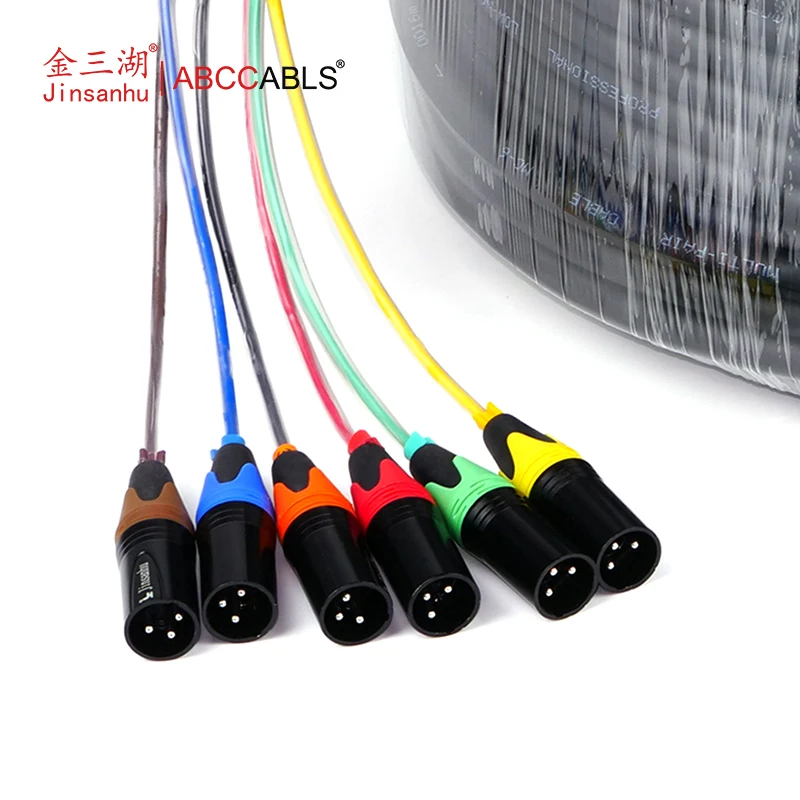 ABCCABLS 6-Channel XLR Snake Cable 6 Female to 6 Male, Color Coded & Numbered, Shielded Oxygen-Free Copper