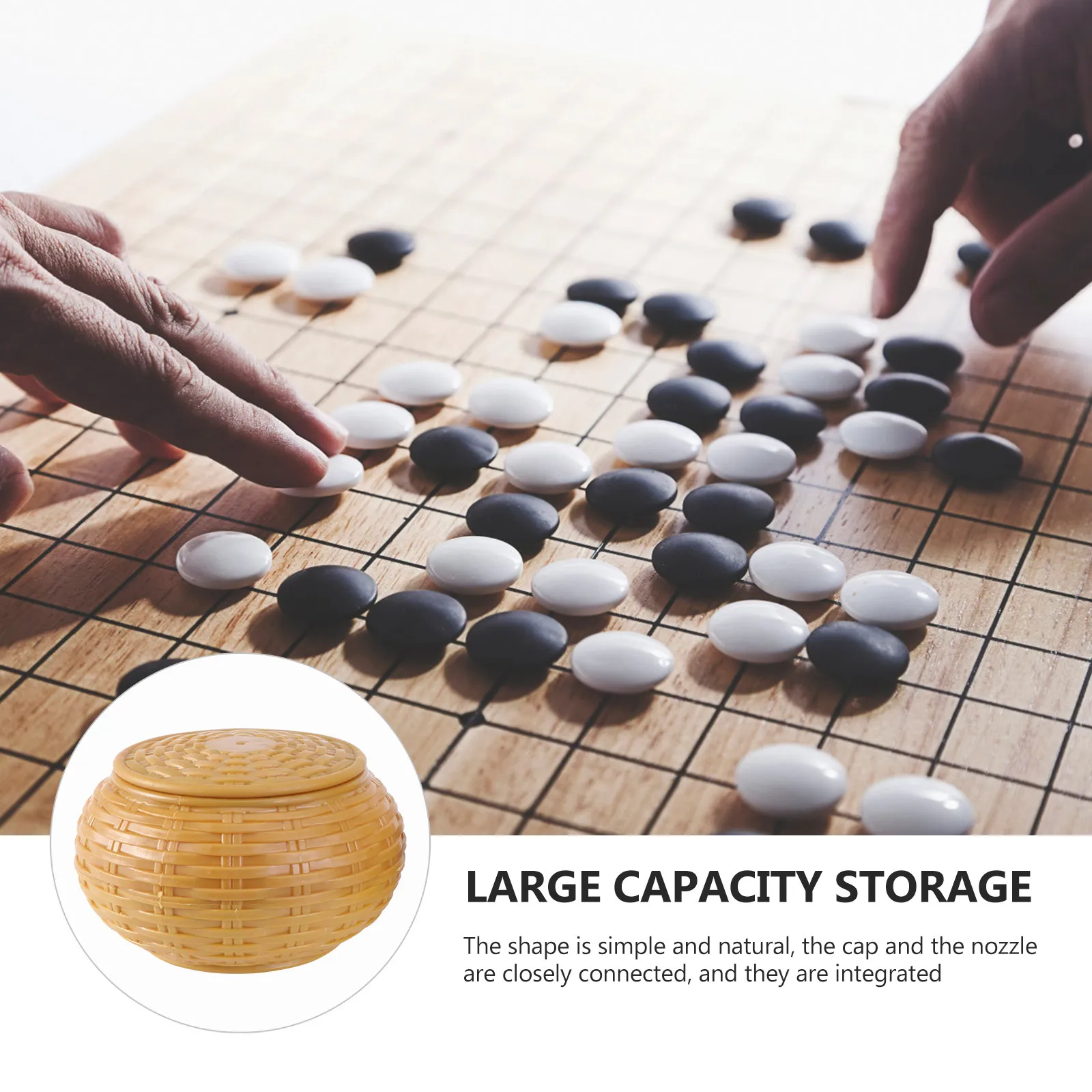 2Pcs Wooden Go Chess Storage Box Handmade Polished Wood Container for Chess Pieces Candy Storage Wood Jar Wooden Can