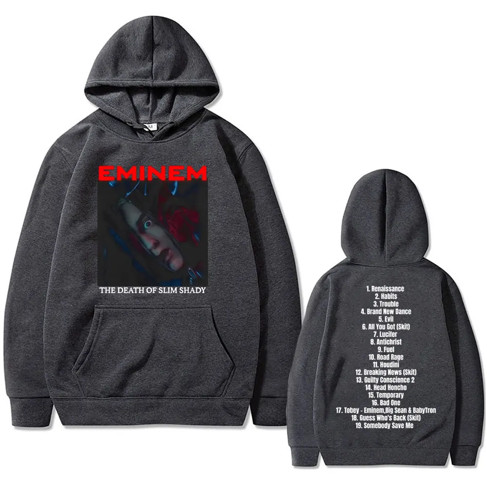 Rapper Eminem The Death of Slim Shady Album Hoodie Men's Clothes Hip Hop Vintage Hoodies Men Fashion Casual Oversized Sweatshirt