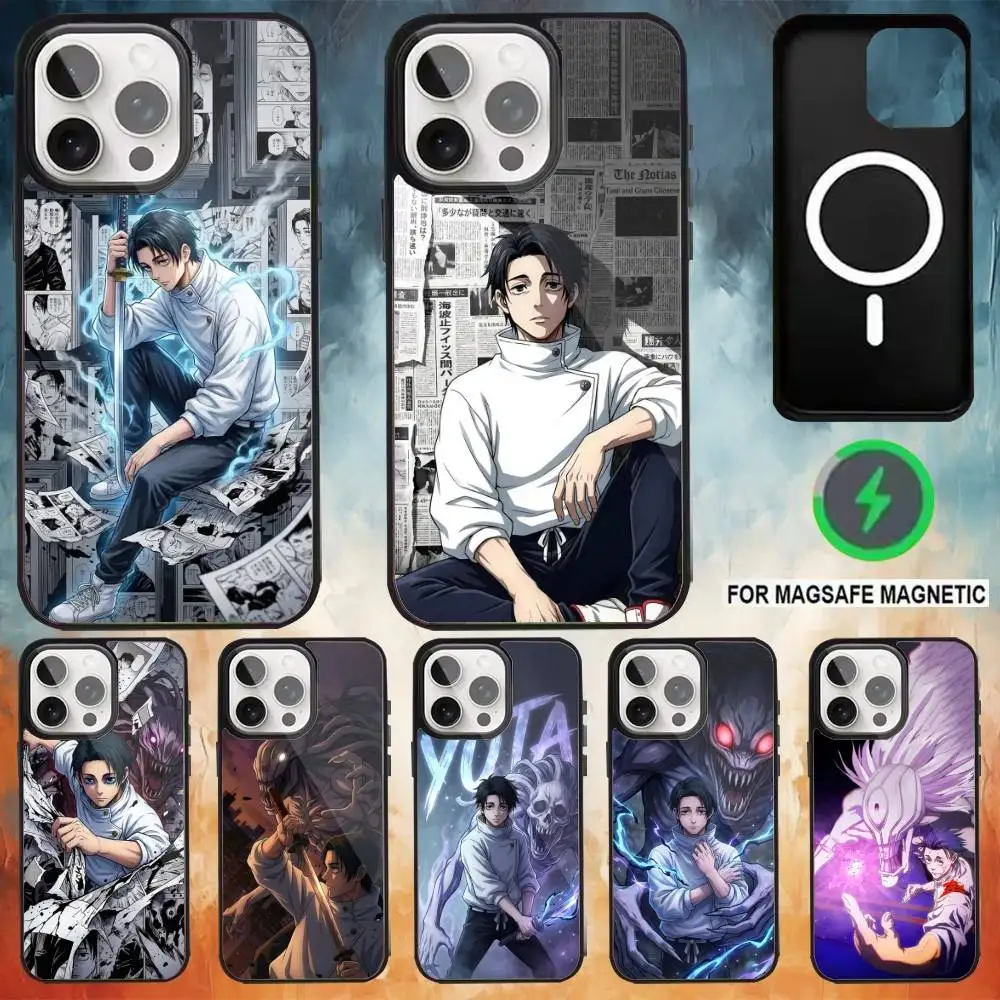 

Anime O-Okkotsu Yuta Phone Case For iPhone 17 16 15 14 13 12 Pro Max Plus for Magsafe Mirror Wireless Magnetic Cover