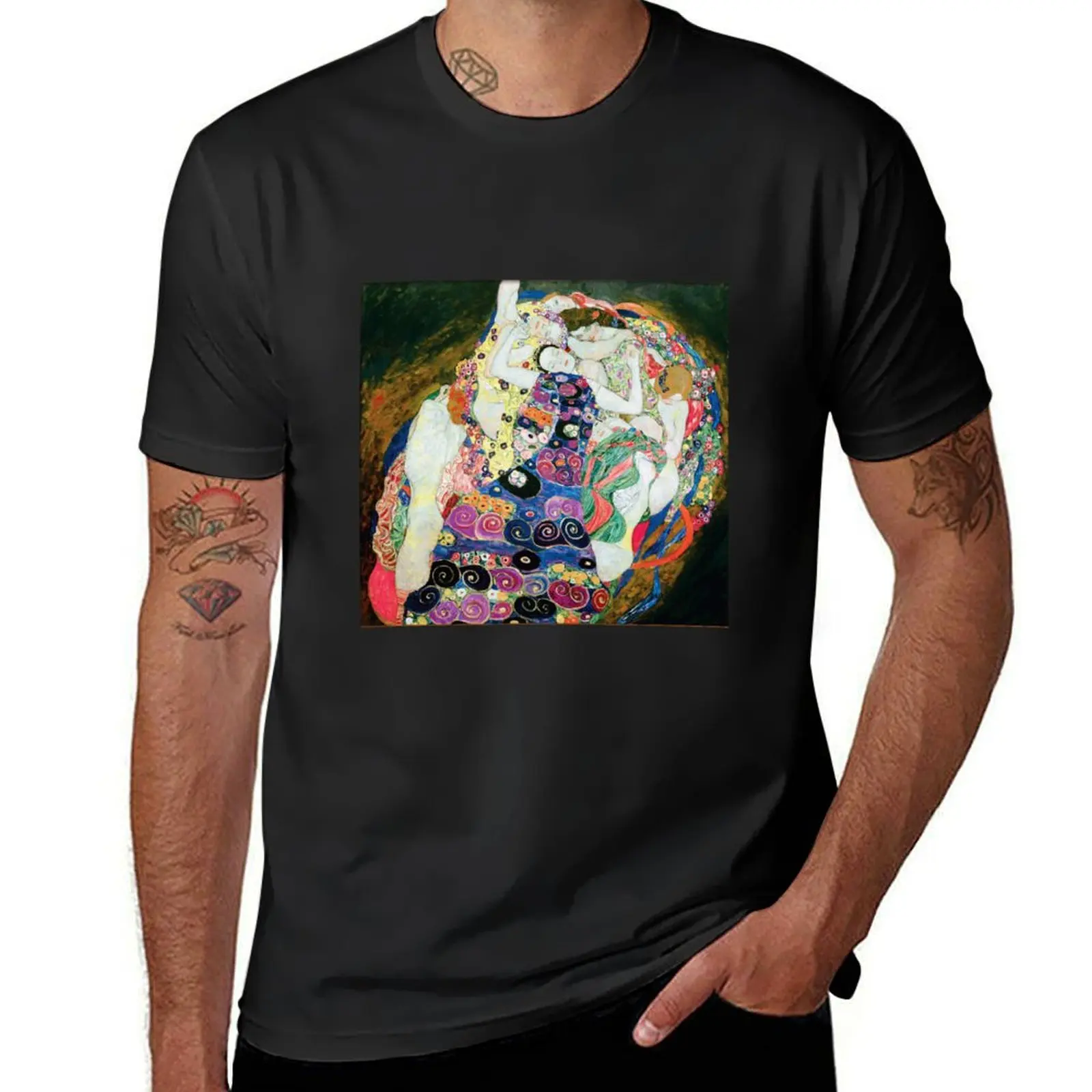 HD The maiden, by Gustav Klimt - 1913 HIGH DEFINITION T-Shirt sweat customizeds Men's clothing