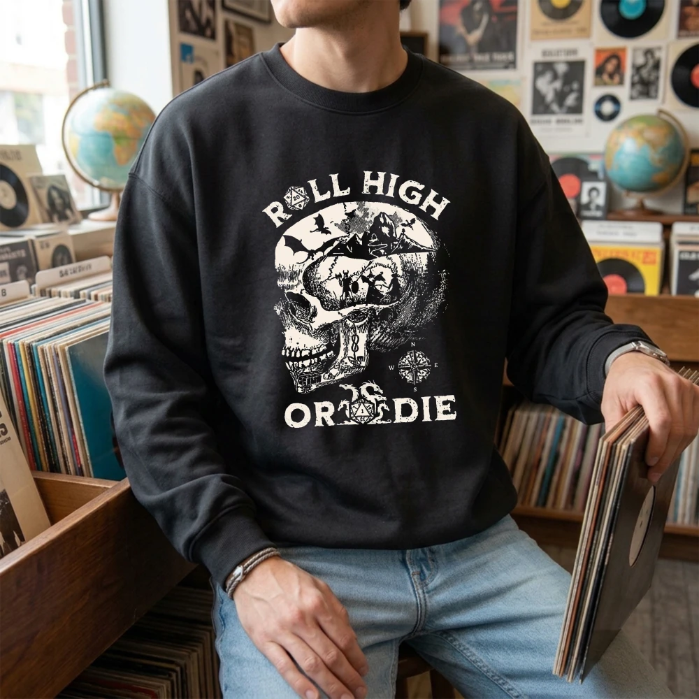 Winter Clothing Dnd - Felpa con motivo a teschio DND