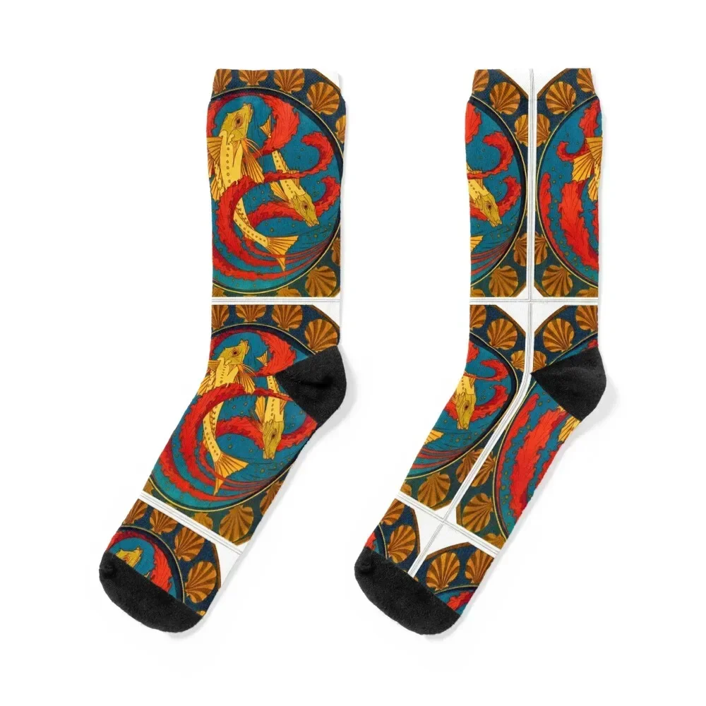 Koi Fish Socks football cotton Christmas custom sports Boy Socks Women's