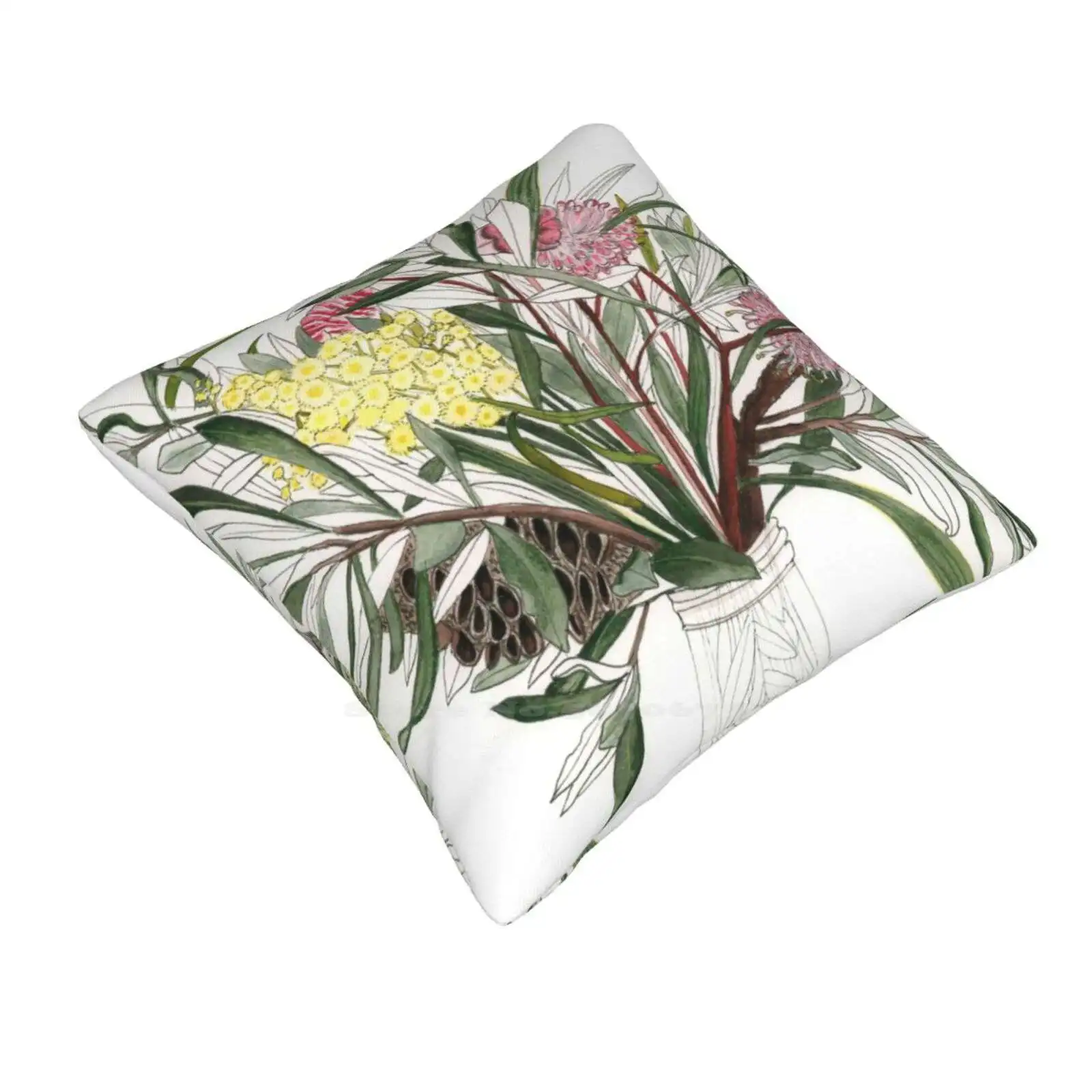 Native Australian Flower Arrangement Bouquet Pillow Cover Hug Pillowcase Australian Flora Australian Plant Wattle Wall Banksia