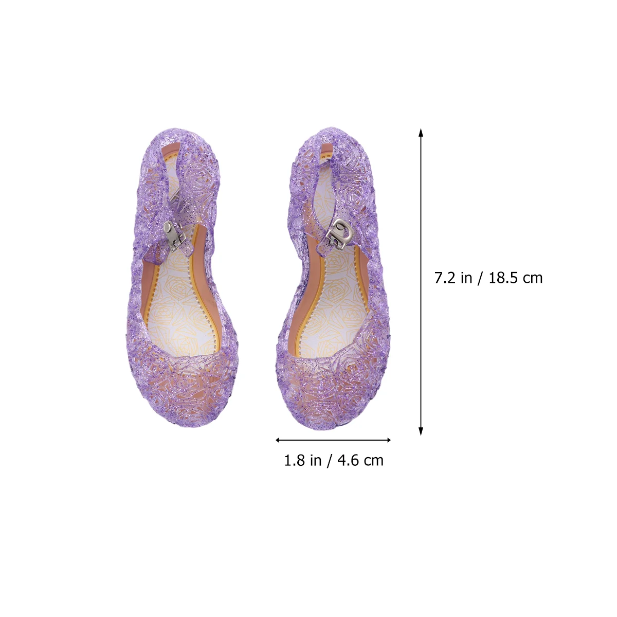 1 пара красивых сандалий, желейные пластиковые сандалии, обувь для маленьких девочек для детей, размер 25, фиолетовый