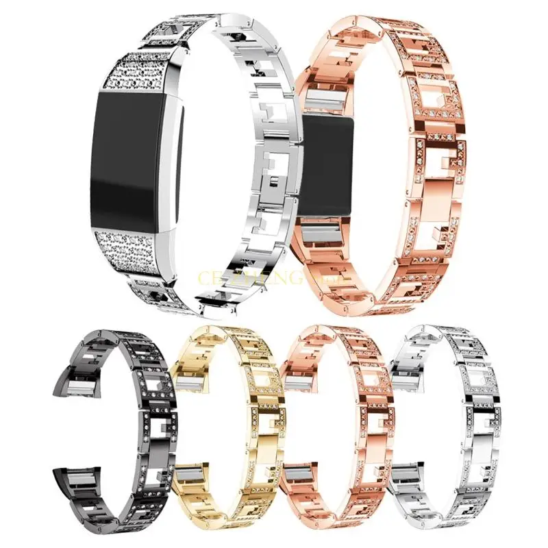 

E56B для FitBitcharge 2 Wwatch Регулируемая спортивная полоса металлическая браслета.