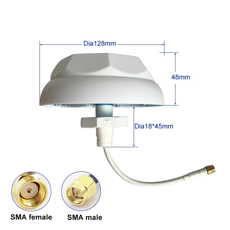 

2.4Ghz 5.8Ghz Ceiling Antenna Indoor Omni Mushroom Antenna 2.4G High Gain With SMA male female 15CM