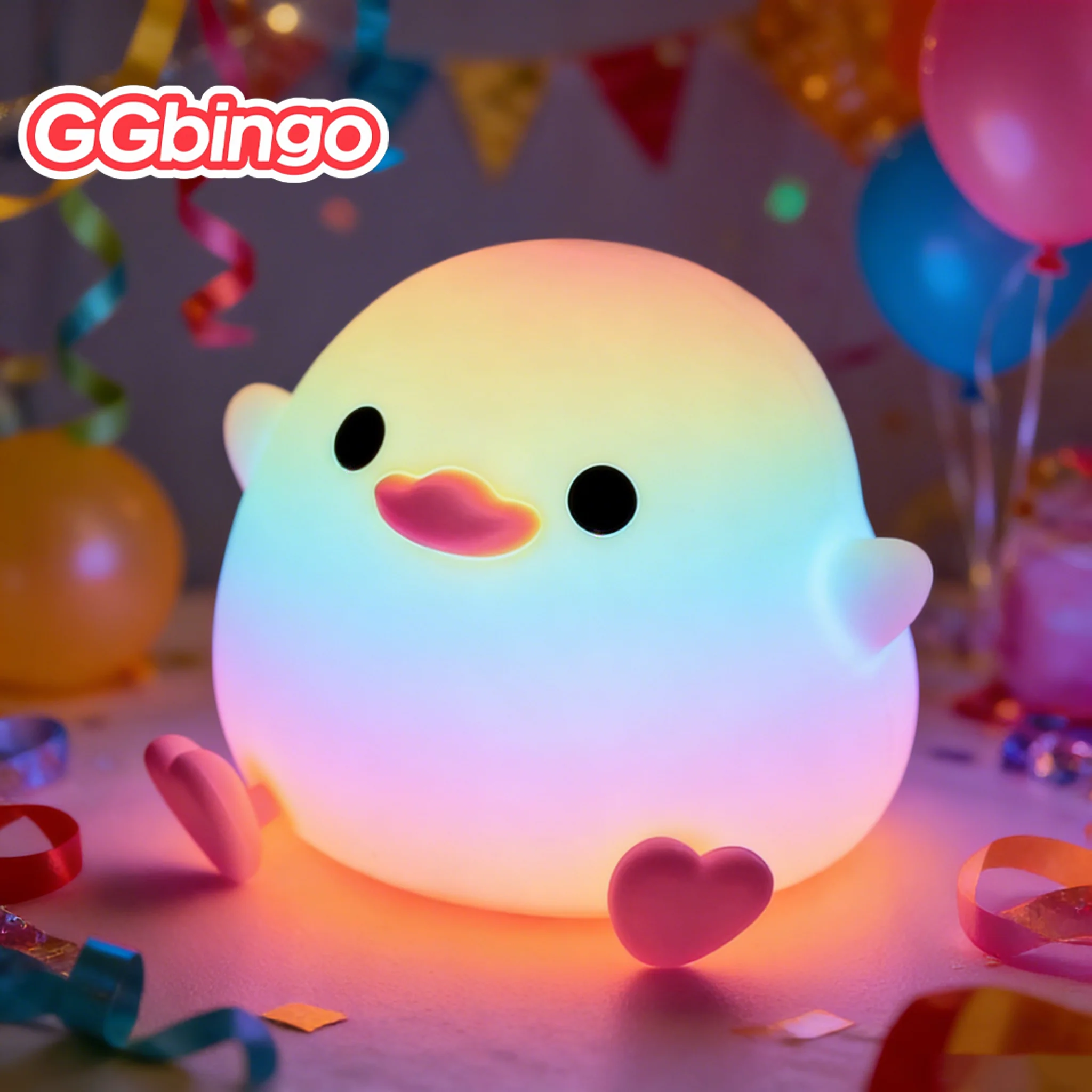 Cute Silicone Squishy Fox & Rabbit Night Lamp - Dimmable Nursery Nightlight Rechargeable with Timer Touch Sensor for Bedside Tab