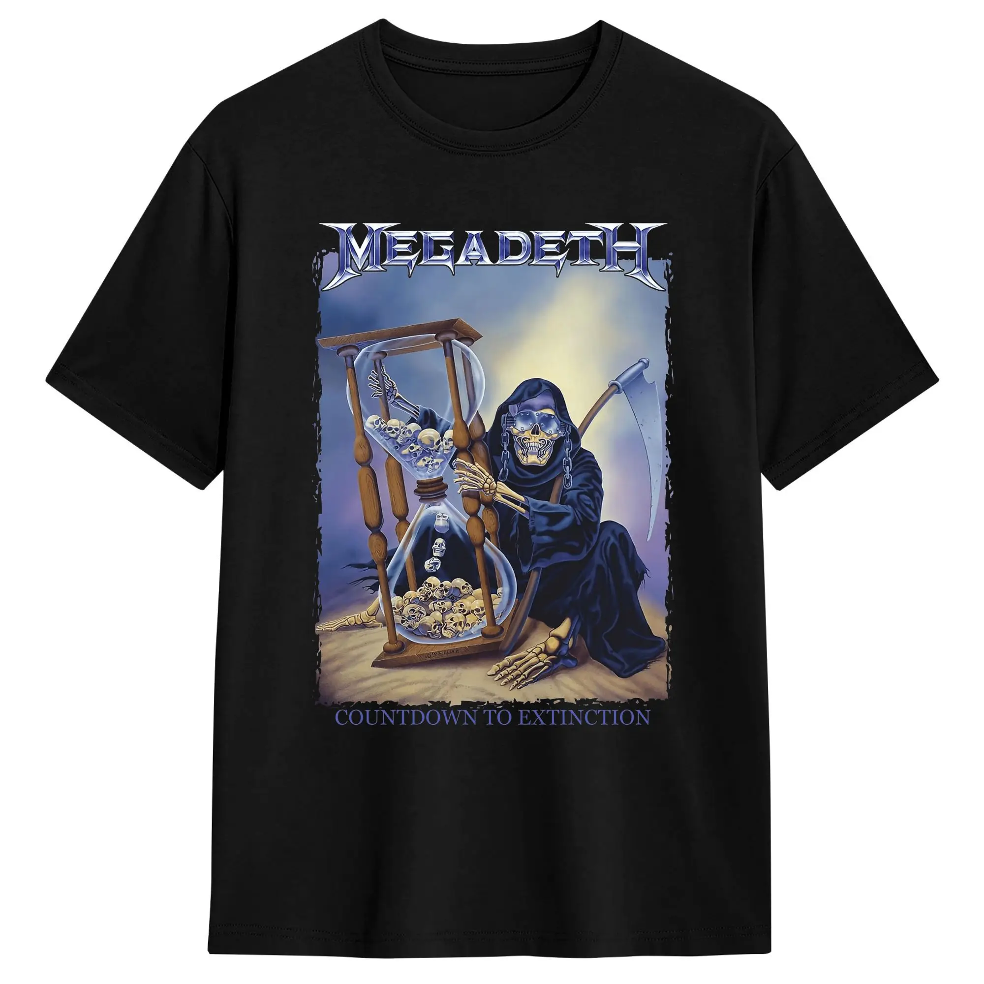 Megadeths Band T-Shirt Men MegaRock City Skull Evil Creative 100% Cotton Tees Crew Neck Short Sleeve T Shirt Original Clothes