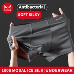 MiiOW 3pcs 100S Modal Men's Underwear Soft Silky Seamless Mans Panties Mulberry Silk 3A Antibacterial Male Underpants Boxershort