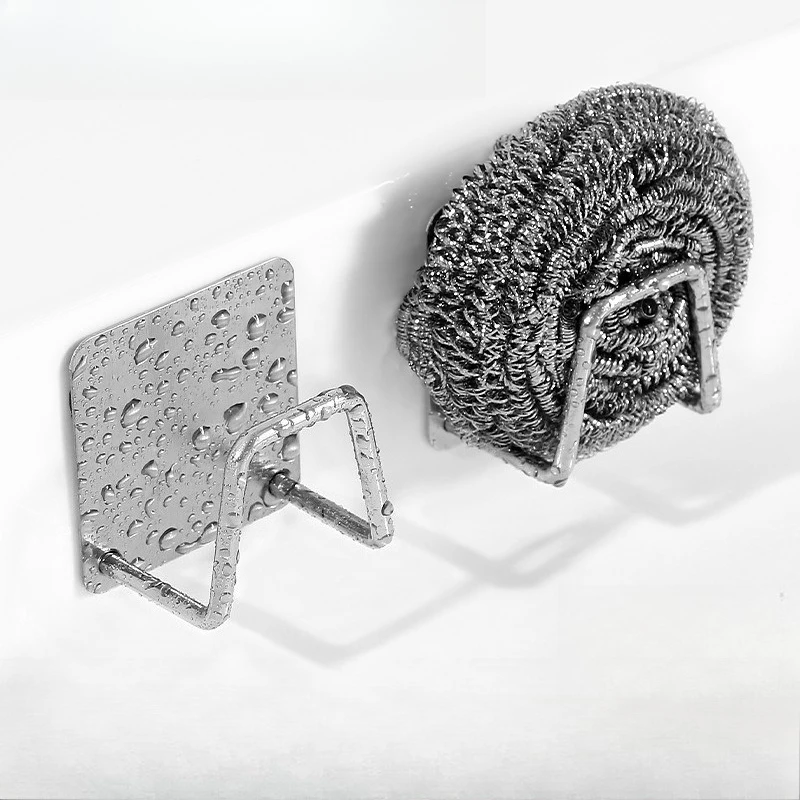 

Drill-Free Kitchen Sponge Storage Holder Sink Drainage Drying Rack Toilet Bathroom Hook Accessories and Tools