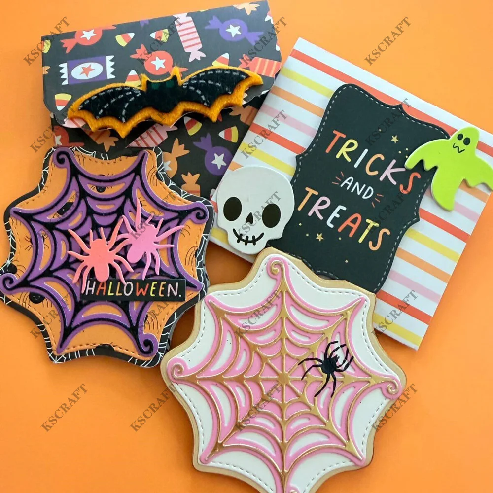 KSCRAFT Halloween 3 by 3 Inch Card Cutting Dies Stencils for DIY Scrapbooking Decorative Embossing DIY Paper Cards