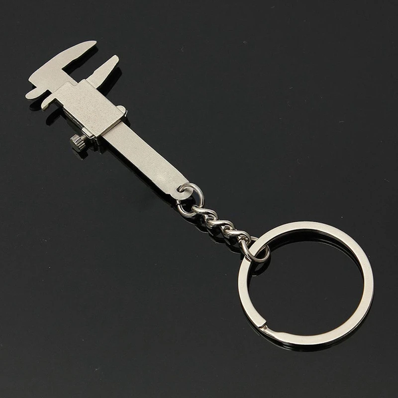 3X Useful Mini Vernier Caliper Tool Pendant Slider Slides Keyring Key Chain 10CM