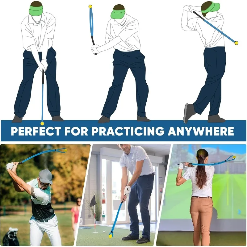 أداة تدريب كرة الإيقاع المحمولة للمساعدة في كرة الإيقاع لهدايا أعياد الميلاد وحبل ممارسة التأرجح لنادي الجولف لمحبي اللاعب الجولف #4