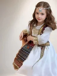 Eid Summer Autumn Toddlers Girls Lace Princess Dresses Korean Style Embroidery Kids Suspenders Dress Children Embroidery Clothes
