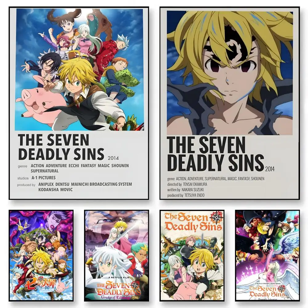 Anime The Seven Deadly Sins   Character Print Japanese Graphic Streaming Film Style Wall Artwork Bedroom Decor Poster