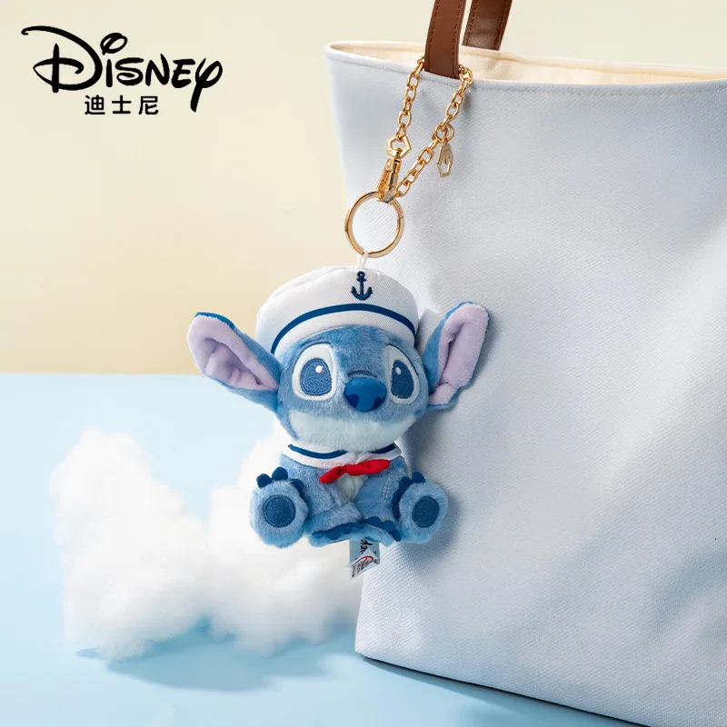 

Authentic Disney Sailor Series Stitch Plush Doll Trendy Toy Kawaii Backpack Pendant Accessories Keychain Surprise Holiday Gift