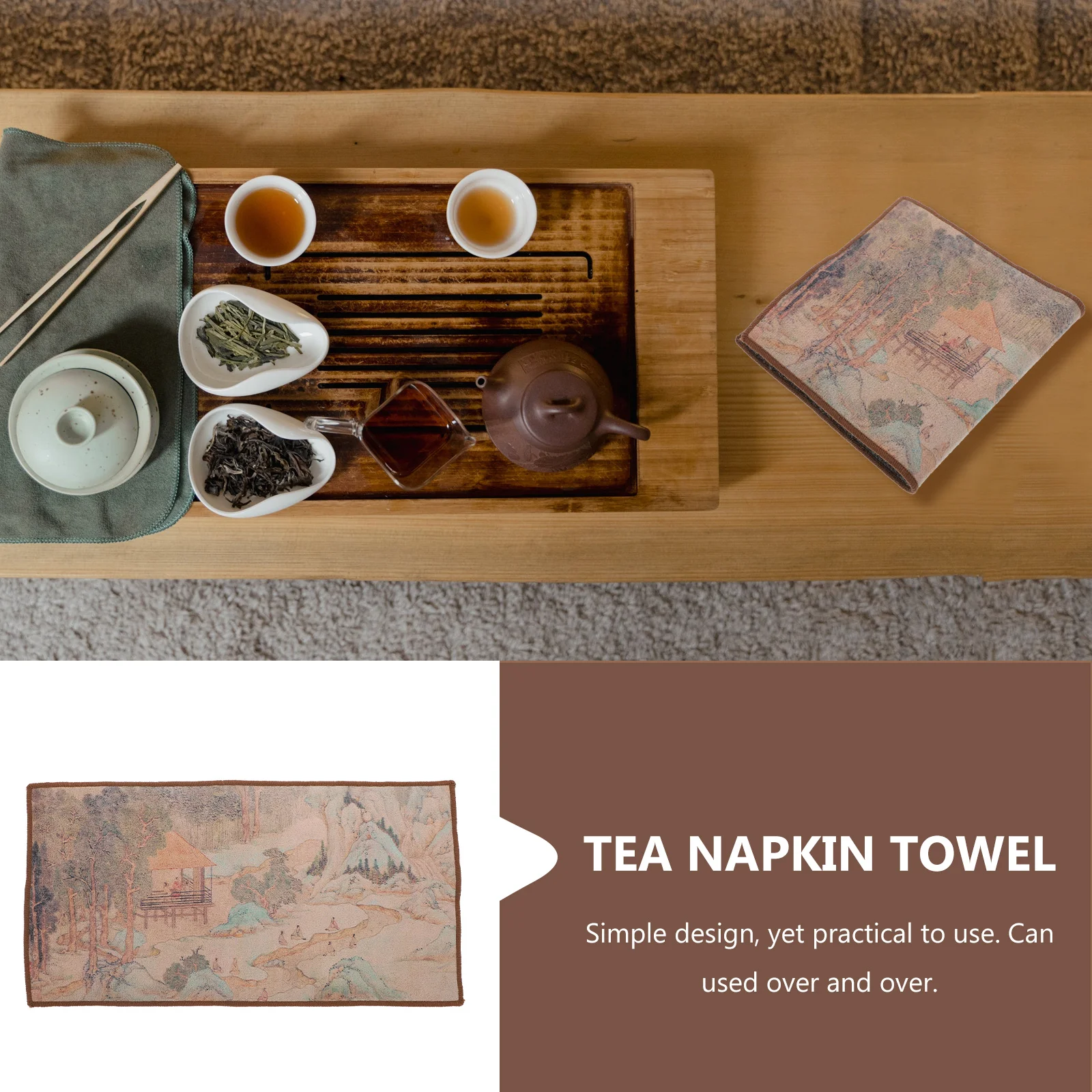

Napkin Tea Table Cloth Towels Cotton Fabric for Kitchen Water Absorbent Chinese