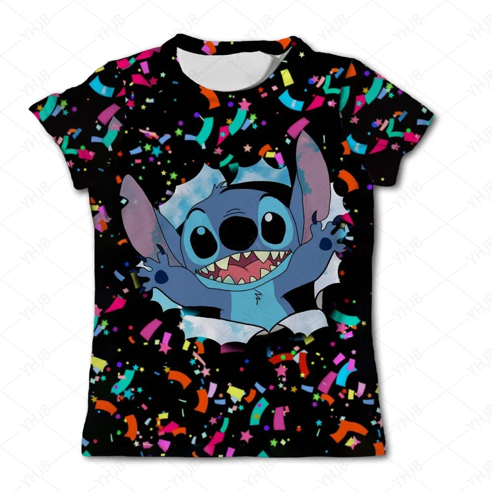 Kids Stitch T Shirts Child Boys Girls Cartoon Stich T-Shirts Clothes Children's Summer Casual Tops Tees 1-14 Years Old Costumes