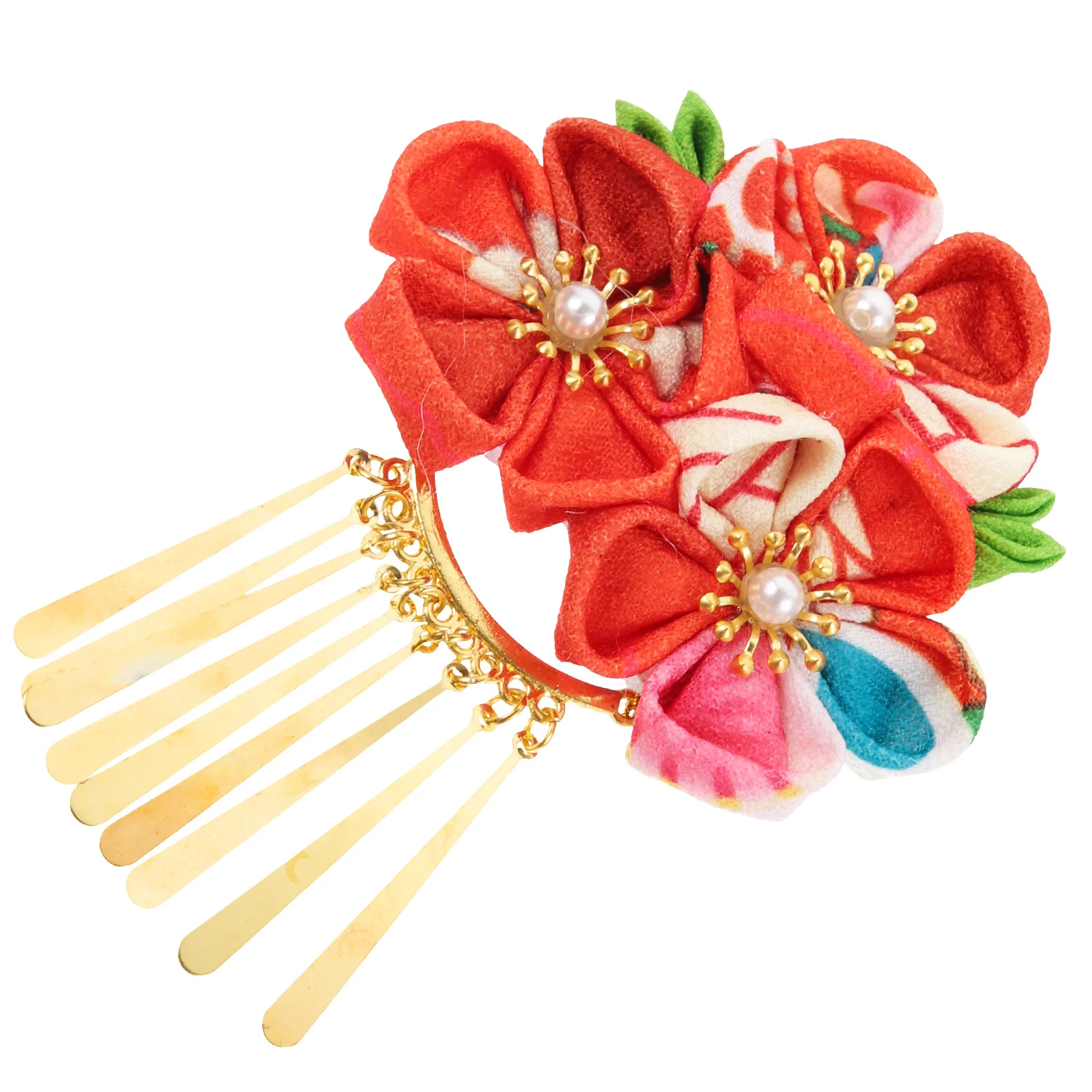 Bridal Hair Accessories Accessory Tassel Japanese Style Clip Flower Clips Kimono Hairclip Flowers for Bride