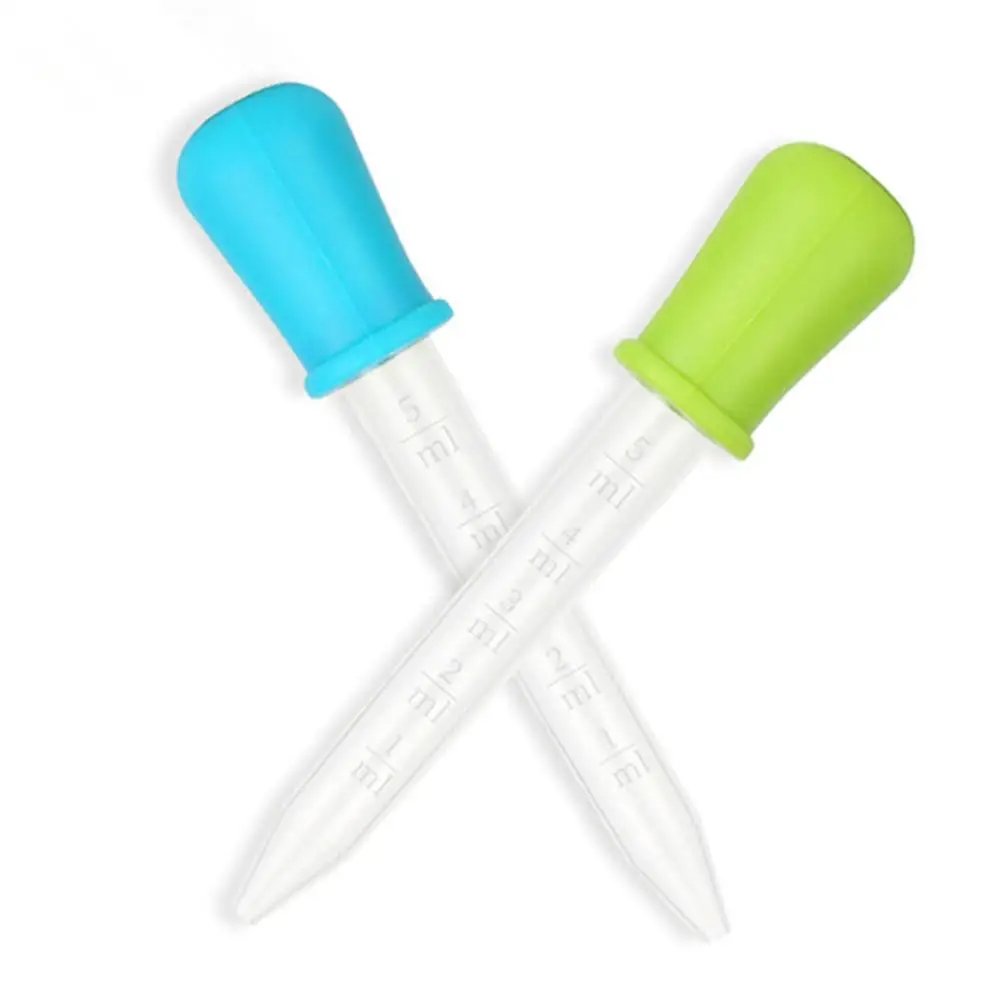 5PCS 5ml Small Silicone Plastic Pipette Dropper Feeding Medicine Liquid Eye Ear Pipette Dropper Lab Experiment Toys Gift