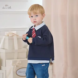 Dave Bella Autumn Baby Boy Sweatshirt Turn Down Collar Boy Pullovers Long Sleeve Casual Kid Boys Tops DB4243063
