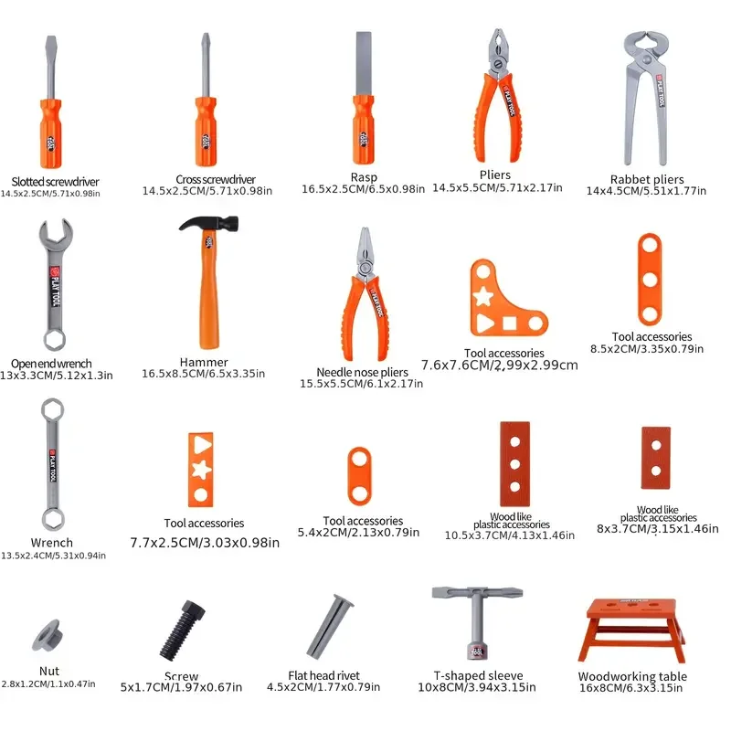 42 Uds. Caja de herramientas para niños, taladro eléctrico de juguete, herramientas de reparación de simulación para niños, juguetes para el hogar, juguetes de estudio de construcción para niños