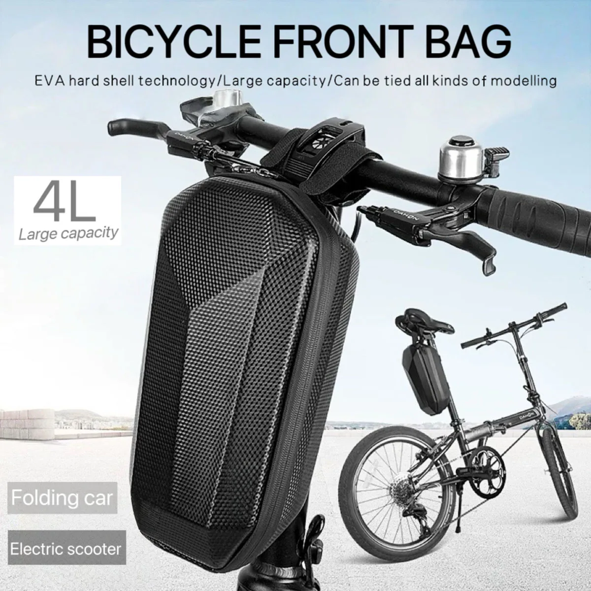 Hartschalen-Tasche für Elektroroller, Vordertasche, Faltrad, Balance-Bike-Hängetasche Zubehör, Lenkertasche, Aufbewahrungstasche, Motorrad – Detail 2