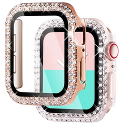 Transparent Hollow Bling Diamond PC Case for Apple Watch 38 42 40 44 41 45mm Protective Cover for iWatch Series 7 6 5 4 3 2 SE