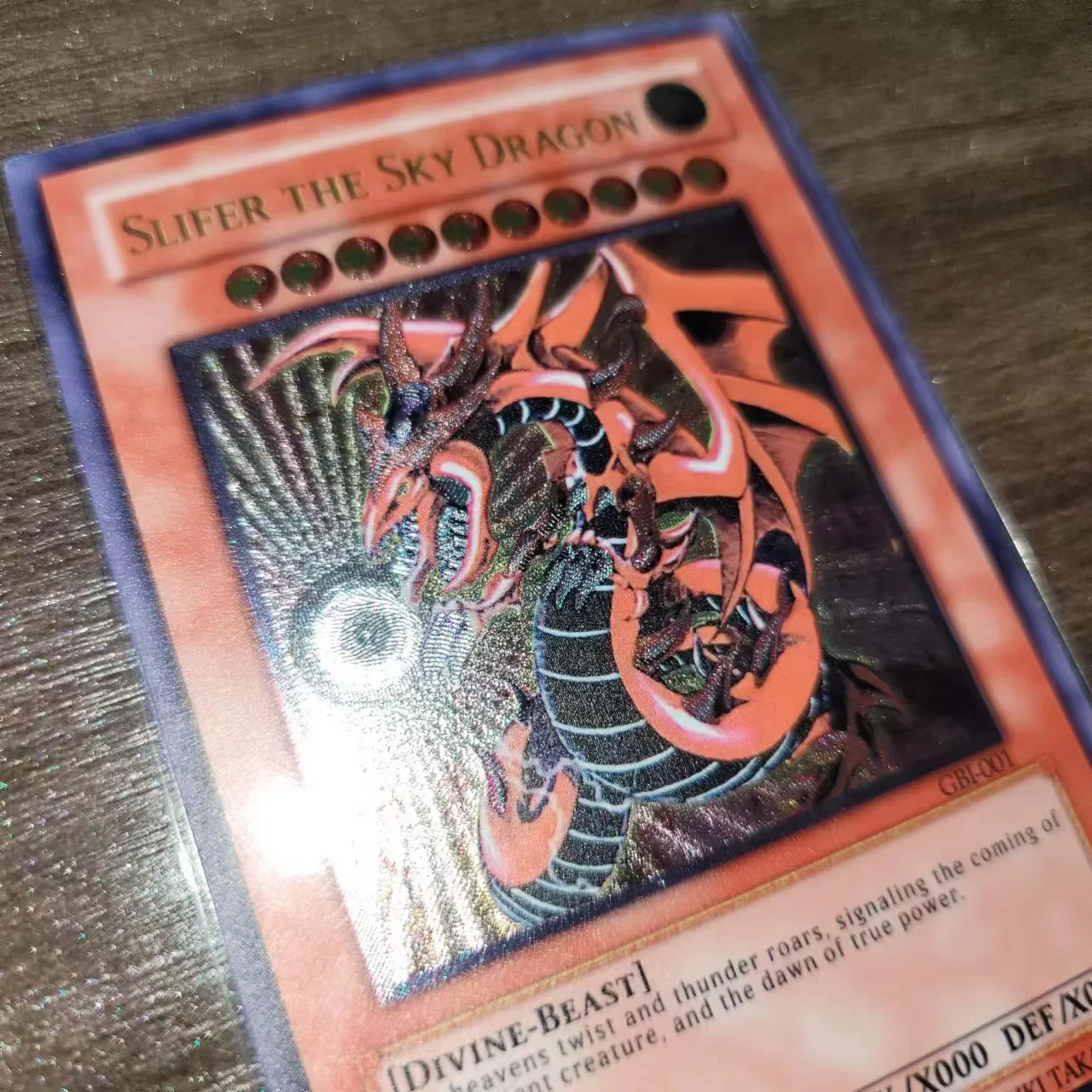 Yu Gi Oh-GBI-001 raro Ultimate/Slifer the Sky Dragon, tarjeta de colección de regalo para niños, juguete (no original)