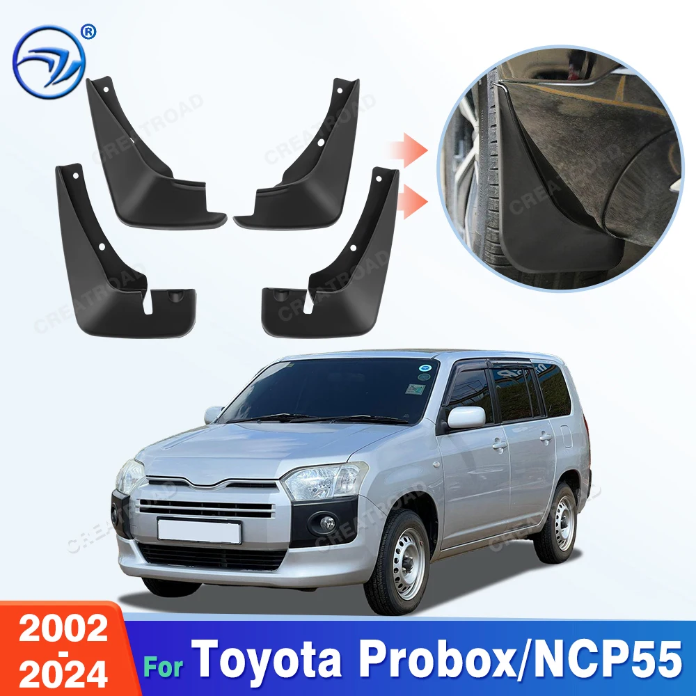 Custom Fit 4PCS Mud Flaps for Toyota Probox/NCP55 2002-2024 No Drilling Splash Guards Mudguards Car Fender Accessories